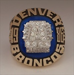 1986 Denver Broncos Super Bowl XXI "AFC Champions" 10K Gold & Diamond Ring! {{ Balfour Proto-Type }} *John Elway*