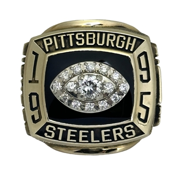 1995 Pittsburgh Steelers AFC Champions 10K Gold Ring With All Real Diamonds