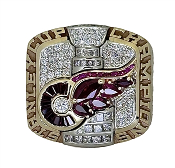 2002 Detroit Red Wings "Stanley Cup" Champions 14K Gold Ring w/ *Genuine* Diamonds & Rubies!