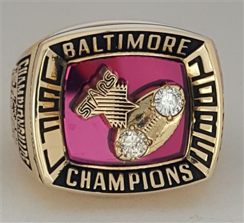 1985 Baltimore Stars USFL Champions 10K Gold Ring