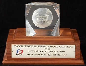 Mickey Lolich's Detroit Tigers 1968 *World Series MVP* Sport Magazine's ..."25-Years of World Series Heroes" Award given by MLB!