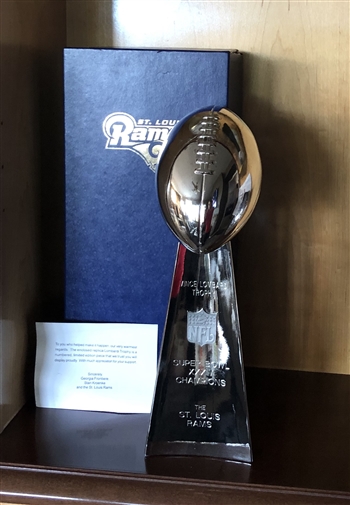 1999 St. Louis Rams "Super Bowl" XXXIV  Vince Lombardi Trophy!