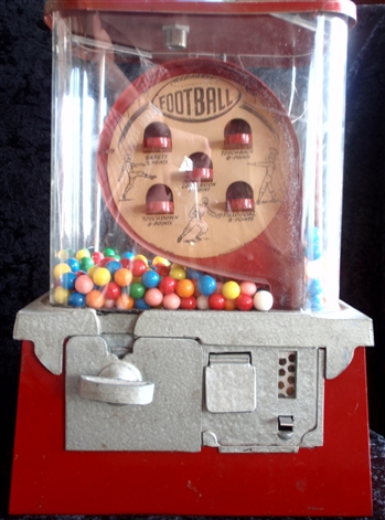 Circa 1950's Football Themed Gum Ball Machine