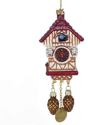 Kurt Adler - Glass Cuckoo Clock Ornament