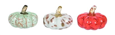 Transpac - Glass Mini Pumpkins - Set of 3