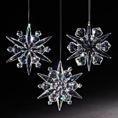 Roman - Iridescent, 4.75", Snowflake Ornaments - Set of 3