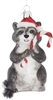 Kurt Adler - Noble Gems Racoon with Candy Cane