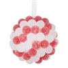 RAZ Imports - Red and White Gumdrop Ball Ornament - 3.25 inch