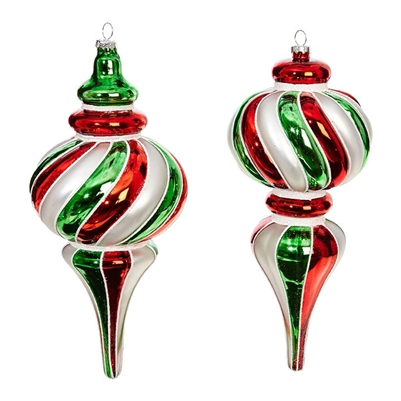 RAZ - 10.5 Inch Finial Ornaments - Set of 2