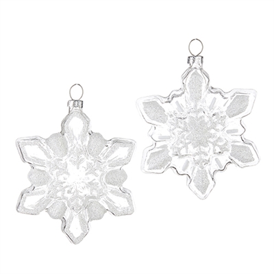 RAZ - 4.5 inch Snowflake  Ornaments - Set of 2