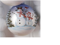 RAZ - 4.5 Inch Snowman Ball Single Ornament