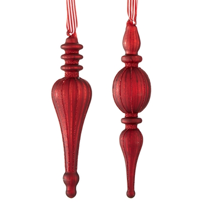 RAZ Imports - 8 " Finial Ornaments With Ribbon
