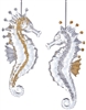 Kurt Adler - 5 inch Acrylic Seahorse Ornaments - Set of 2