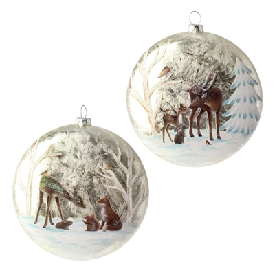Animal 5.5" Disc Ornaments - Set of 2
