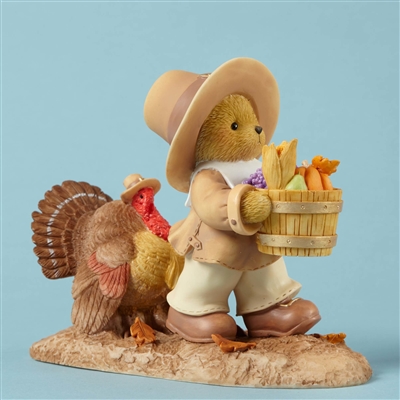 Cherished Teddies - Bear with Basket and Turkey - 4053449