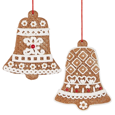 RAZ - Bell Gingerbread Ornaments - Set of 2