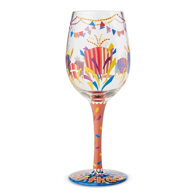 Lolita - Birthday Balloons - 15 oz Wine Glass