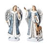 Roman - 9" Blue Angels with Deer and Owl - Set of 2 - 633204