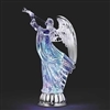 Roman - 12.25" Blue and Clear LED Tri Color Swirl Angel
