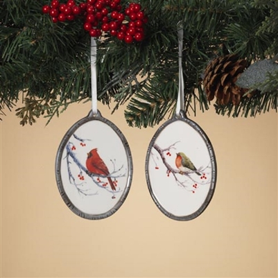 Gerson - Cardinal and Winter Bird Ornaments