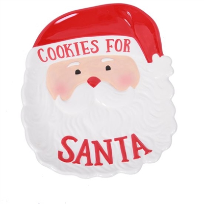 Ceramic Santa face Cookie Plate