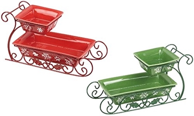 Ceramic Sleigh Serving Tray - Set of 2