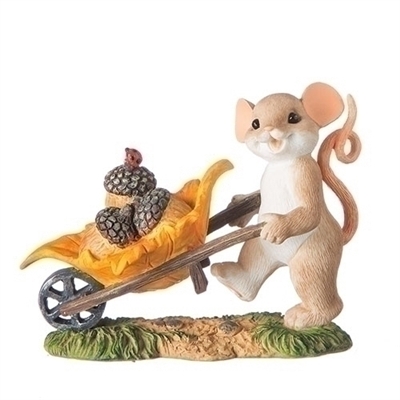 Charming Tails - Mouse with Wheelbarrow - 131644