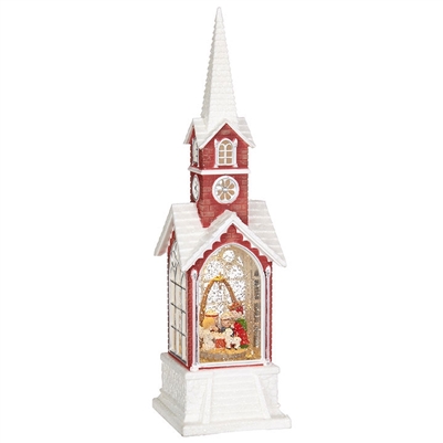 RAZ Imports - Children's Nativity - Lighted Water Church - 15.5"