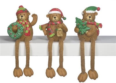 GANZ - Christmas Bear Shelf Sitters