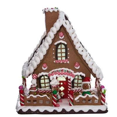 Kurt Adler - Claydough LED Gingerbread House - Battery-Operated -10 "