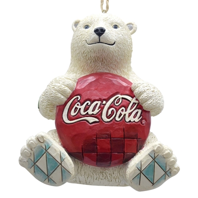 Jim Shore - Coke Polar Bear with Coke Logo Ornament