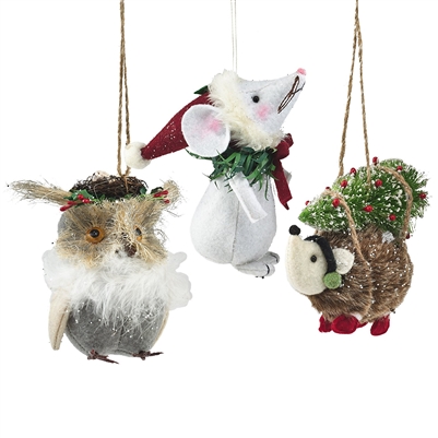 Department 56 - Forest Animal Ornaments - Set of 3