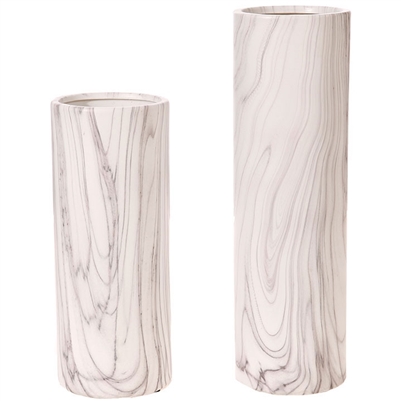 Faux Marble Vases - Set of 2
