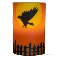 Flameless LED Flying Crow Pillar Candle