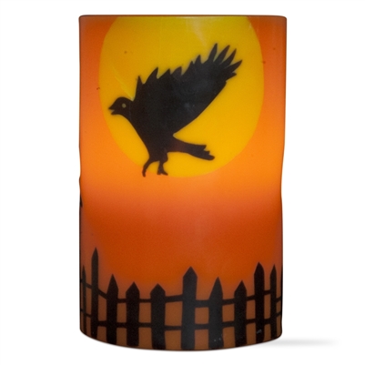 Flameless LED Flying Crow Pillar Candle