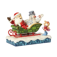 Jim Shore Frosty and Karen Sledding Figurine