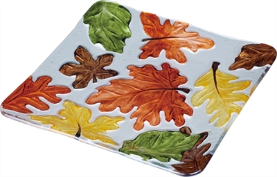 Fused Glass Fall Leaf Plate - 10.25 inch