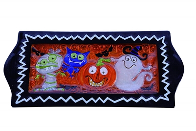 Fused Glass Halloween Spooky Platter