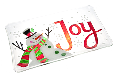 GANZ - Snowman Platter - JOY - Rectangle