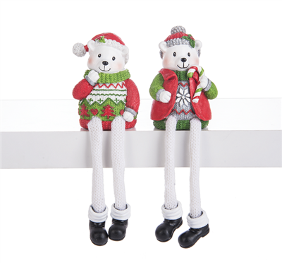 Ganz - Polar Bear Shelf Sitters - Set of 2