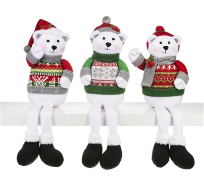 Ganz - Polar Bear Shelf Sitters - Set of 3