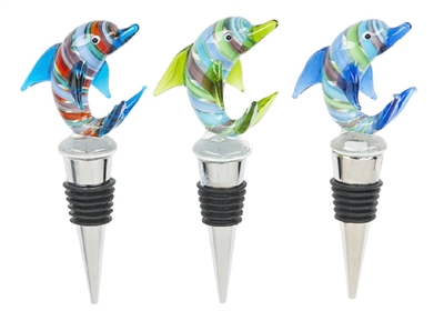 Ganz - Glass Wine Toppers - Dolphins