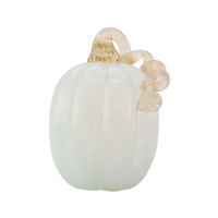 Ghost White Decorative Glass Pumpkin - Small