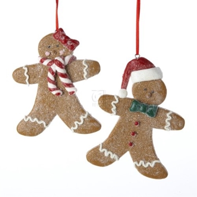 Claydough Gingerbread Boy and Girl Ornaments