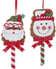 Kurt Adler - Gingerbread Santa and Snowman Cookie Pops - Set of 2