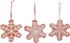 Kurt Adler - Gingerbread Snowflake Ornaments - Set of 3