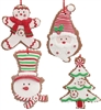 Kurt Adler - Gingerbread Snowman, Santa, Boy, Tree - Set of 4