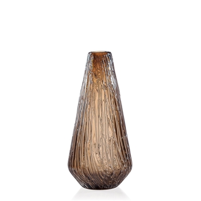 Glacier Tapered Glass Vase Short - Bronze - Torre & Tagus