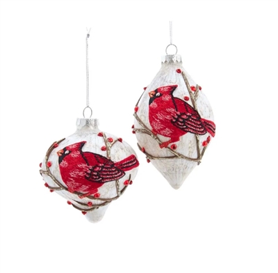 Kurt Adler - Glass Birch Berry Onion and Finial Ornaments - Set of 2