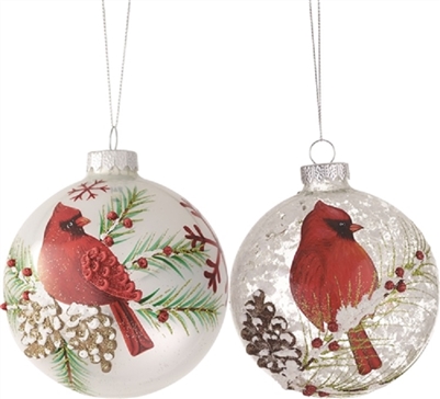 Cardinal Glass Ball Ornaments